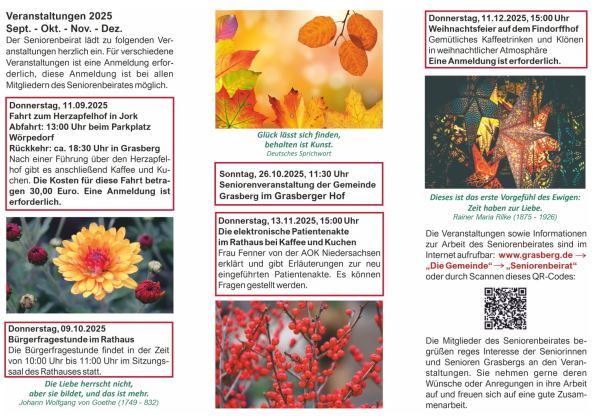 Veranstaltungen Seniorenbeirat
